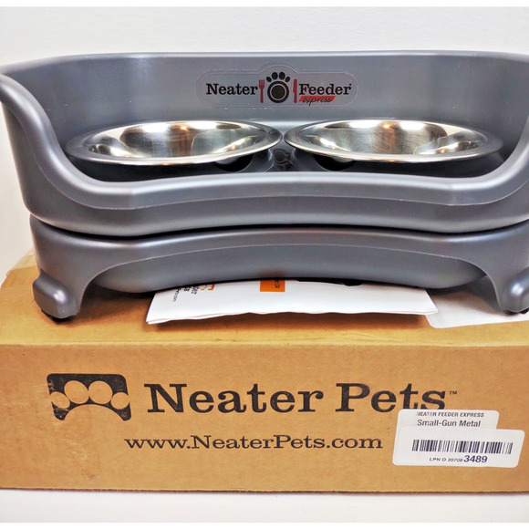 Neater Feeder - Express Model - Mess-Proof Dog Bowls Feed Station Small Grey - Picture 6 of 11